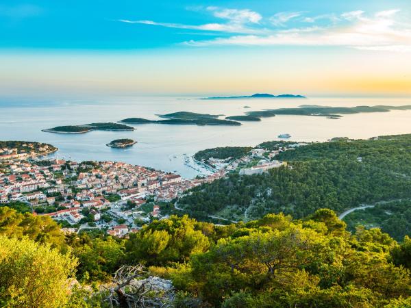 Views of the Pakleni Islands from Hvar Island in Croatia