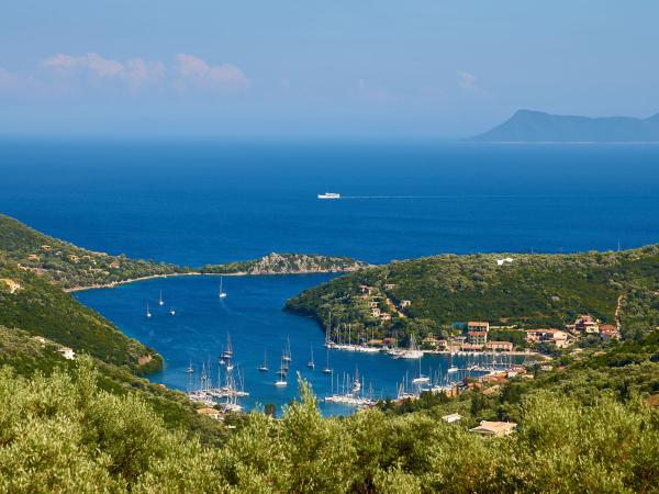 Aerial view of Sivota village on Lefkada