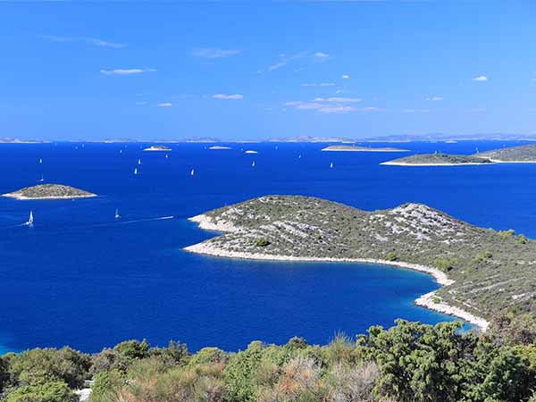 Croatia - Mediterranean coast landscape in Dalmatia. Kornati islands.